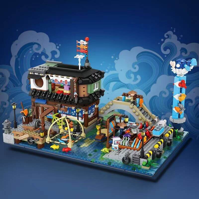 LOZ Creative Ideas Japanese Fish Stall /Fising Docks 1049