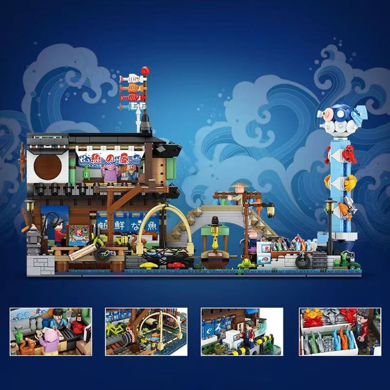 LOZ Creative Ideas Japanese Fish Stall /Fising Docks 1049