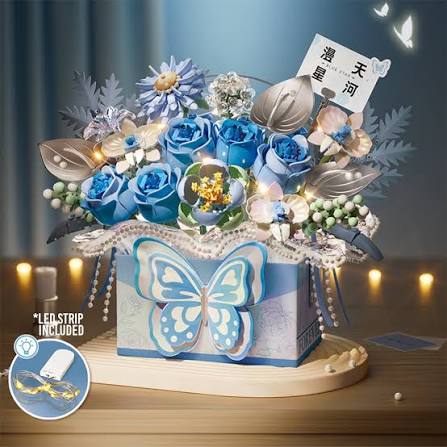 LOZ Eternal Flowers Blue Butterfly Bouquet 1968
