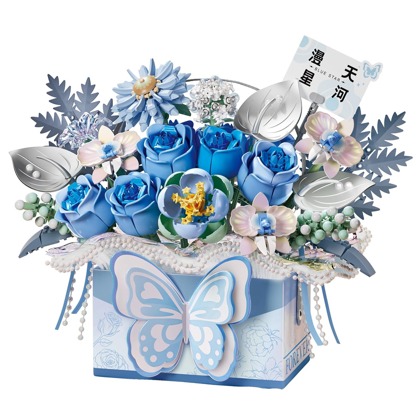 LOZ Eternal Flowers Blue Butterfly Bouquet 1968