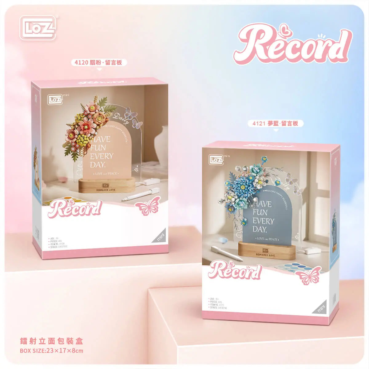 LOZ Dream Blue Floral Message Board 4121