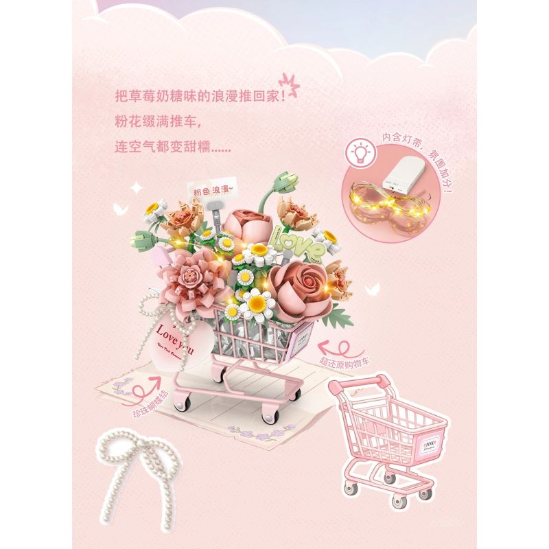 LOZ Pink Flower Trolley 4124