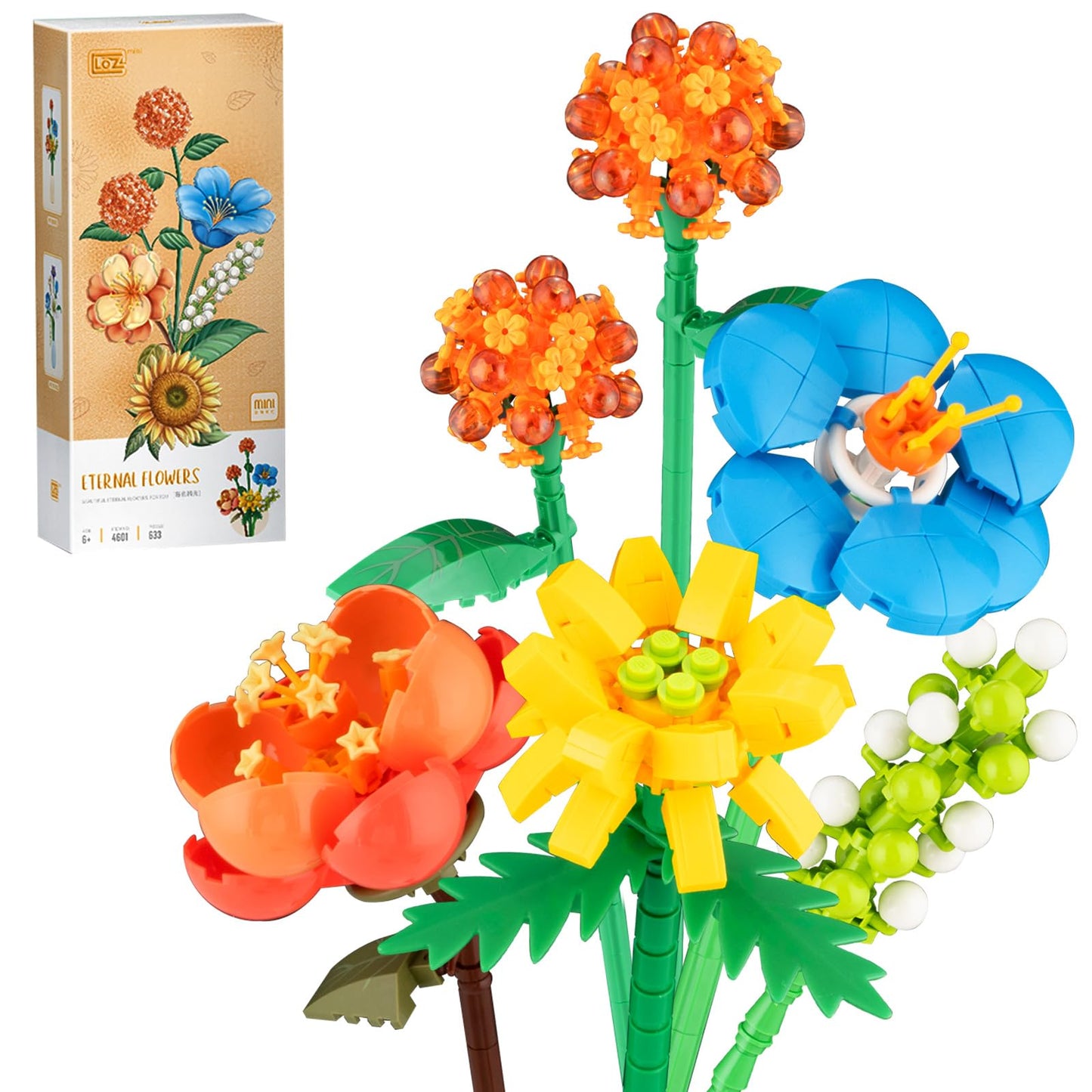 LOZ Eternal Flowers Orange Twilight Bouquet 4601
