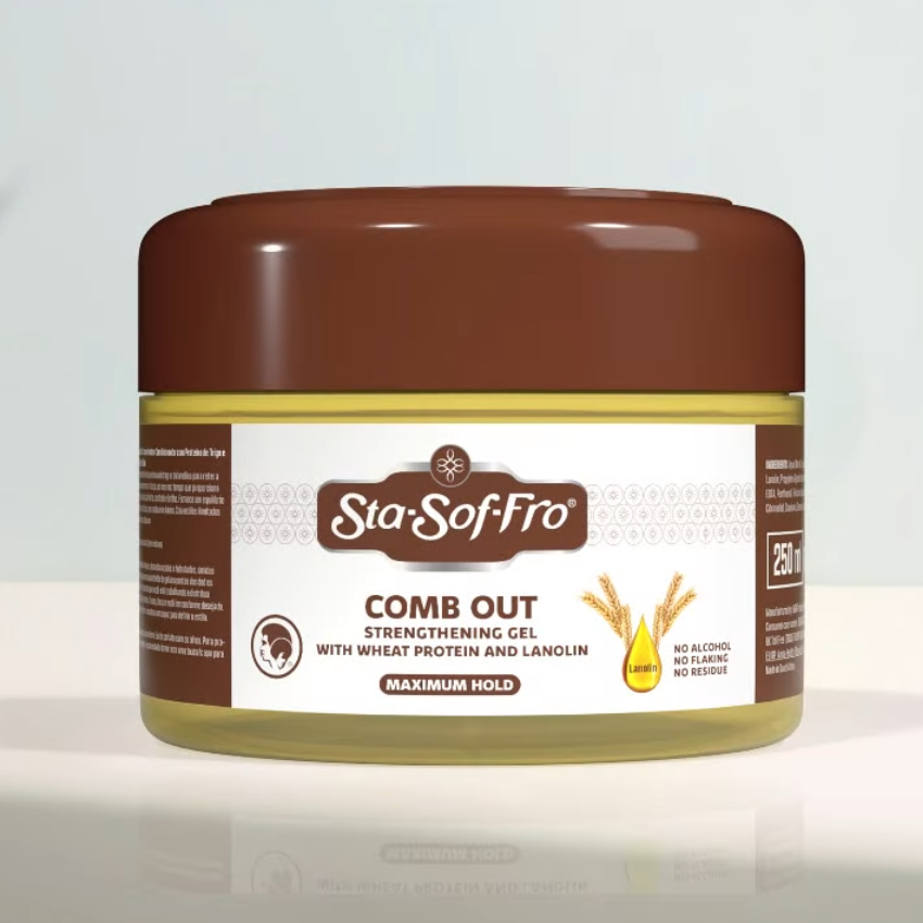 Sta Sof Fro Comb Out Strengthening Gel for Easy Detangling & Healthy Hair Growth for Natural, Textured & Relaxed Hair 250 ml/8.45 oz