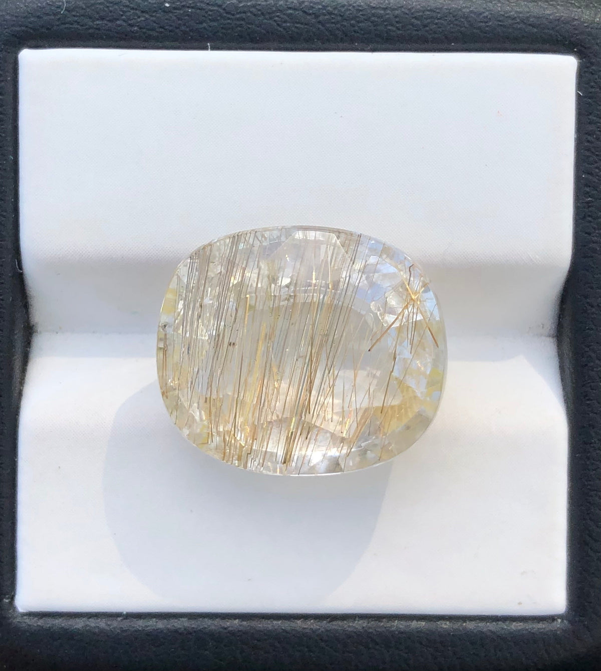 16ct 5A Golden Rutile Quartz faceted Gemstone
