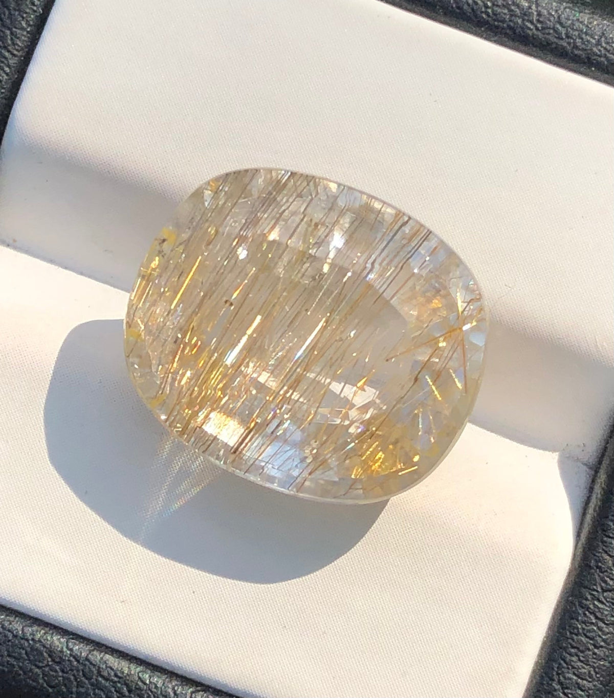 16ct 5A Golden Rutile Quartz faceted Gemstone