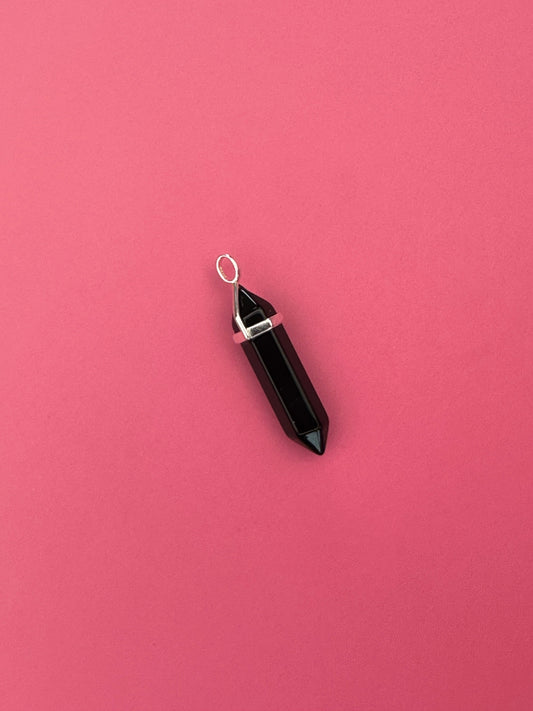 Protection pendant - Black obsidian (sterling silver)