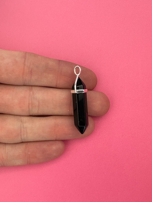 Protection pendant - Black obsidian (sterling silver)