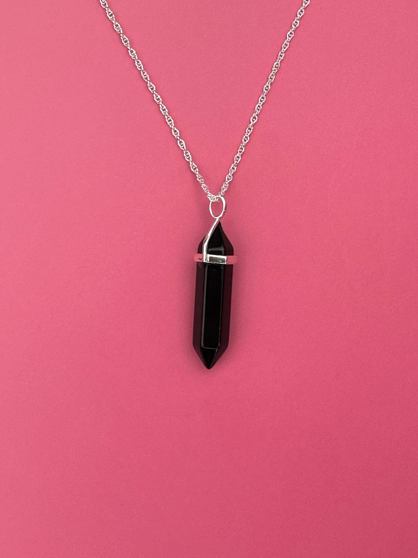 Protection pendant - Black obsidian (sterling silver)