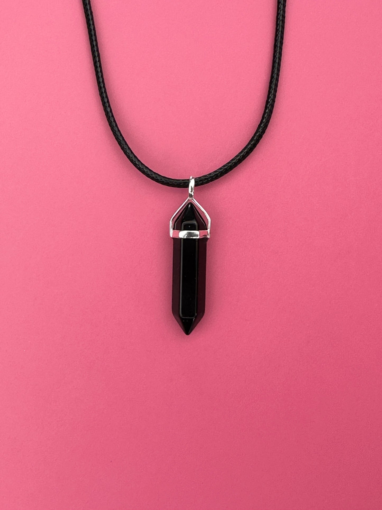 Protection pendant - Black obsidian (sterling silver)