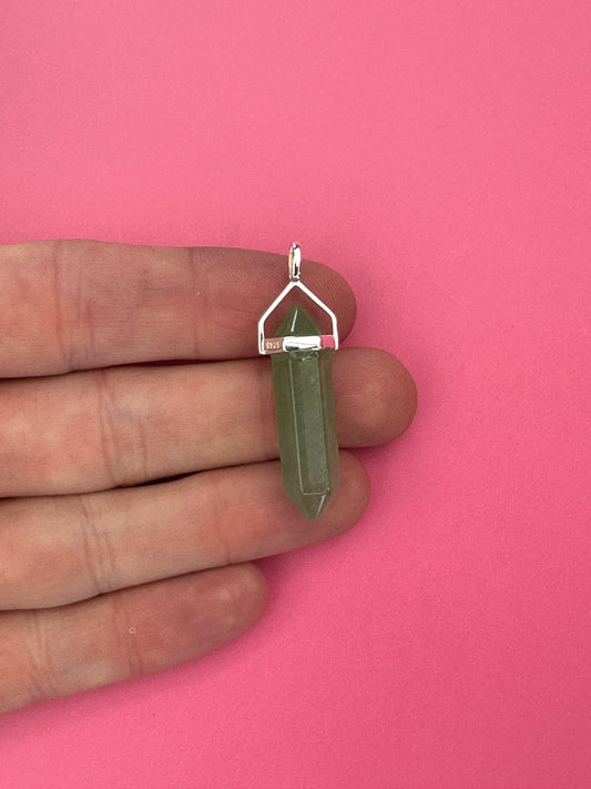 Luck pendant - Green aventurine (sterling silver)