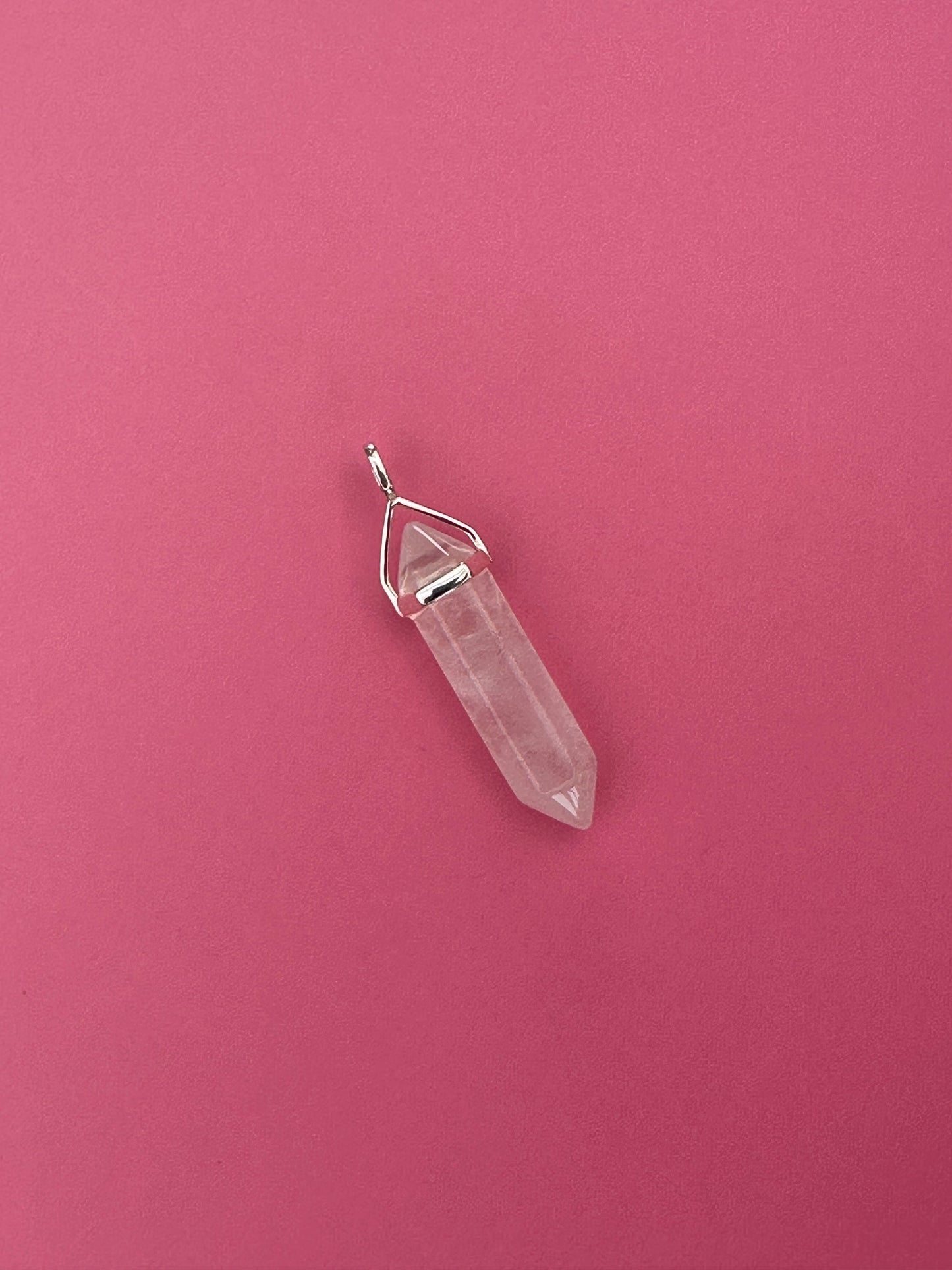 Love pendant - Rose quartz (sterling silver)