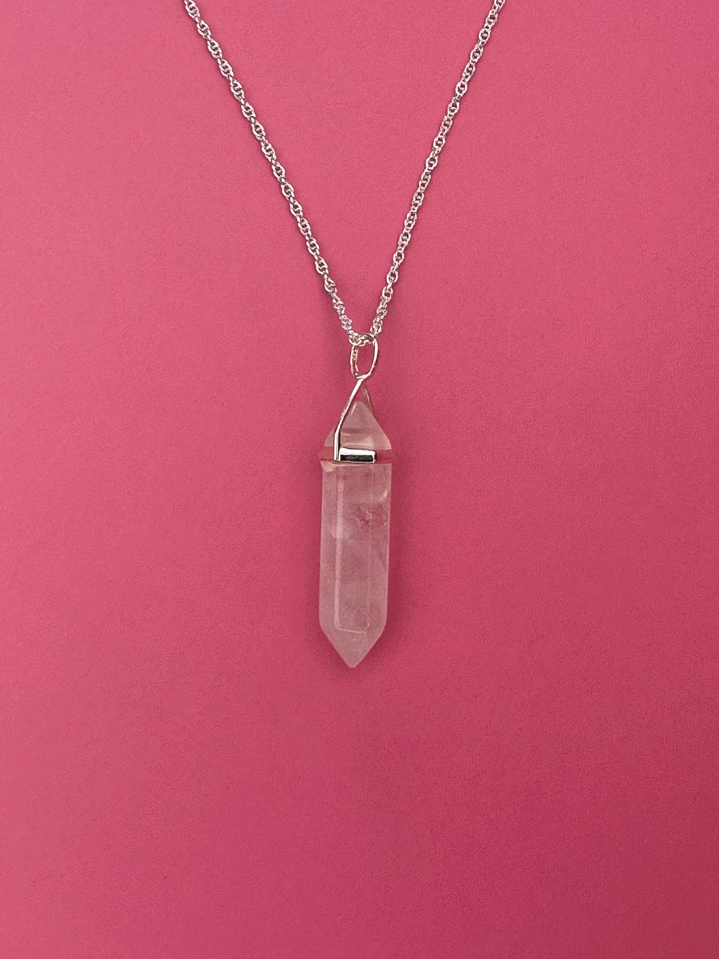 Love pendant - Rose quartz (sterling silver)