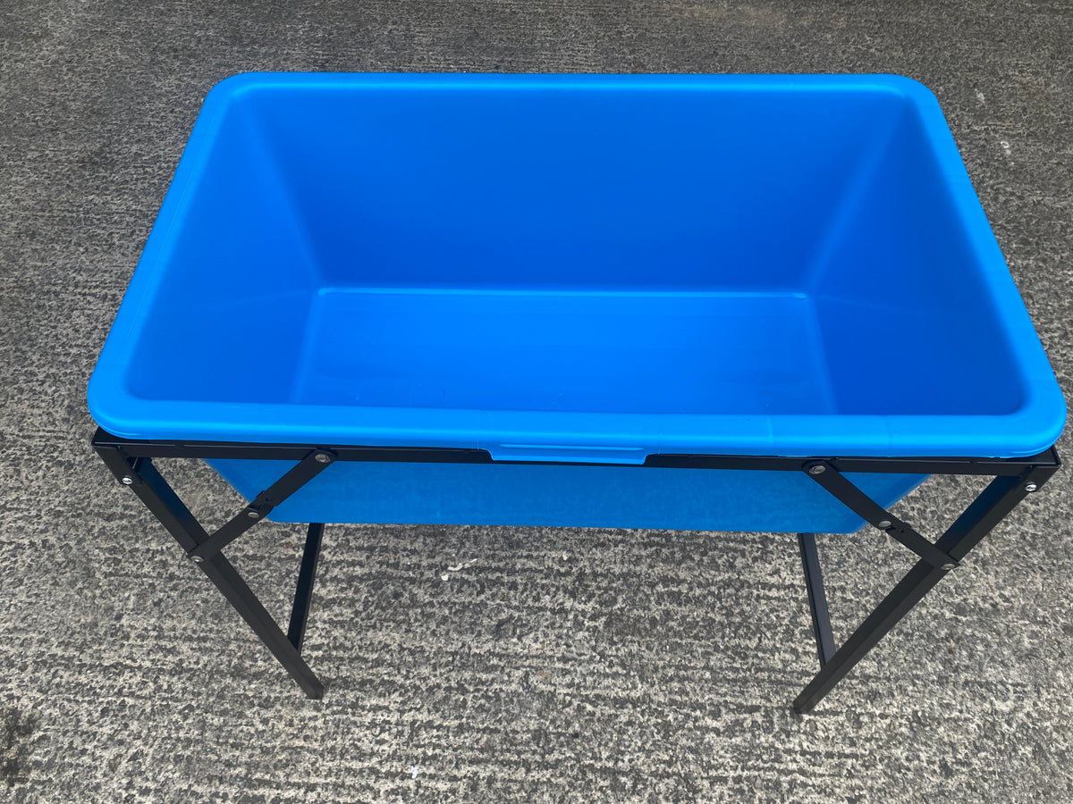 Blue Dog Bath with Drain Valve (Black) and Stand