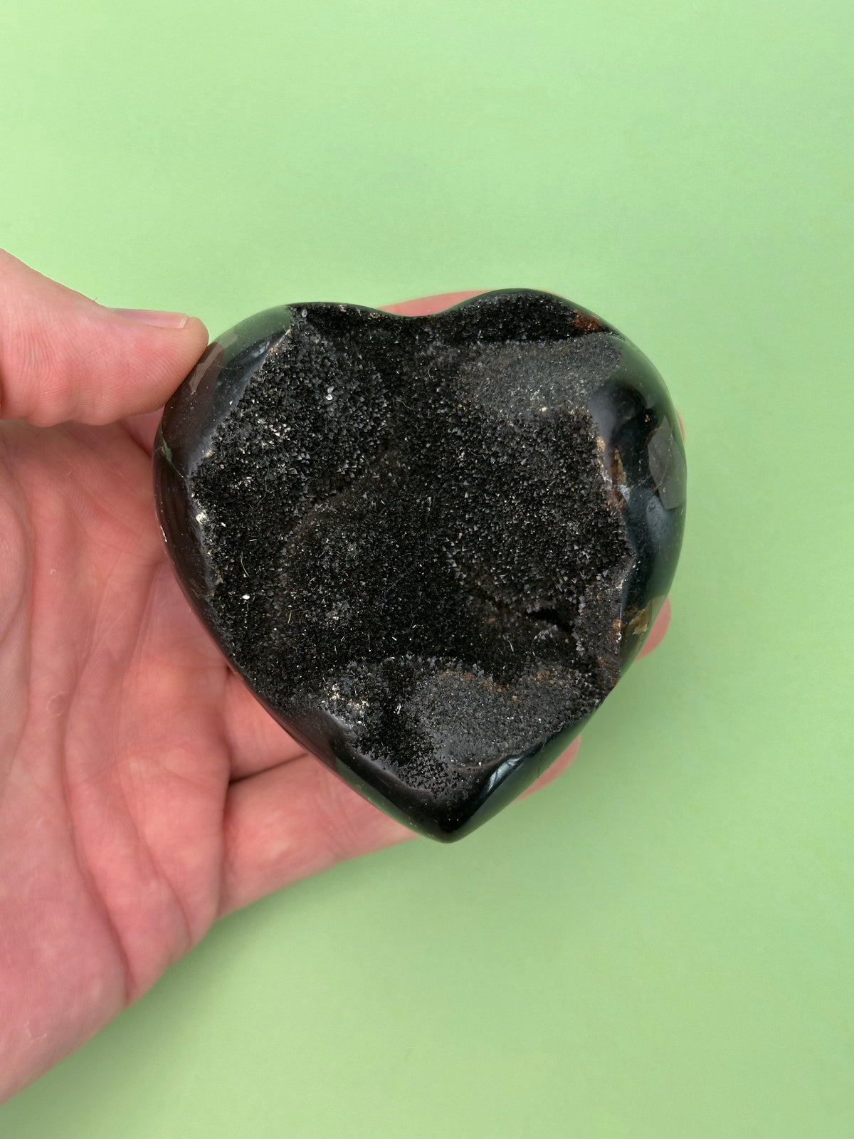 Septarian - Large druzy heart