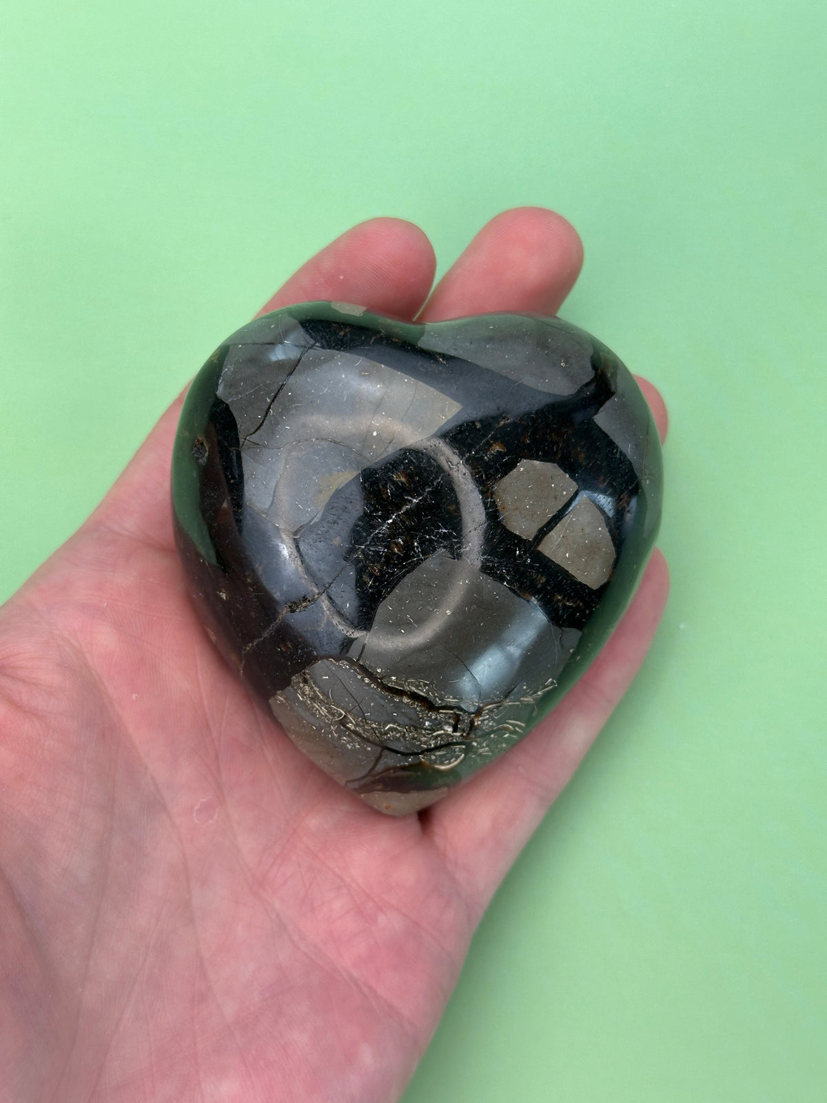 Septarian - Large druzy heart