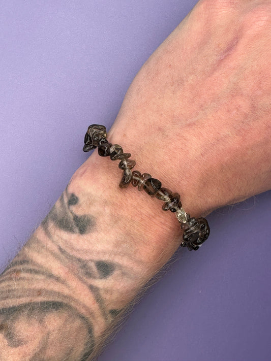 Smoky quartz - Crystal chip bracelet