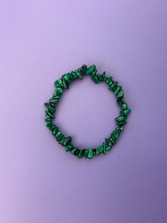 Malachite - Crystal chip bracelet