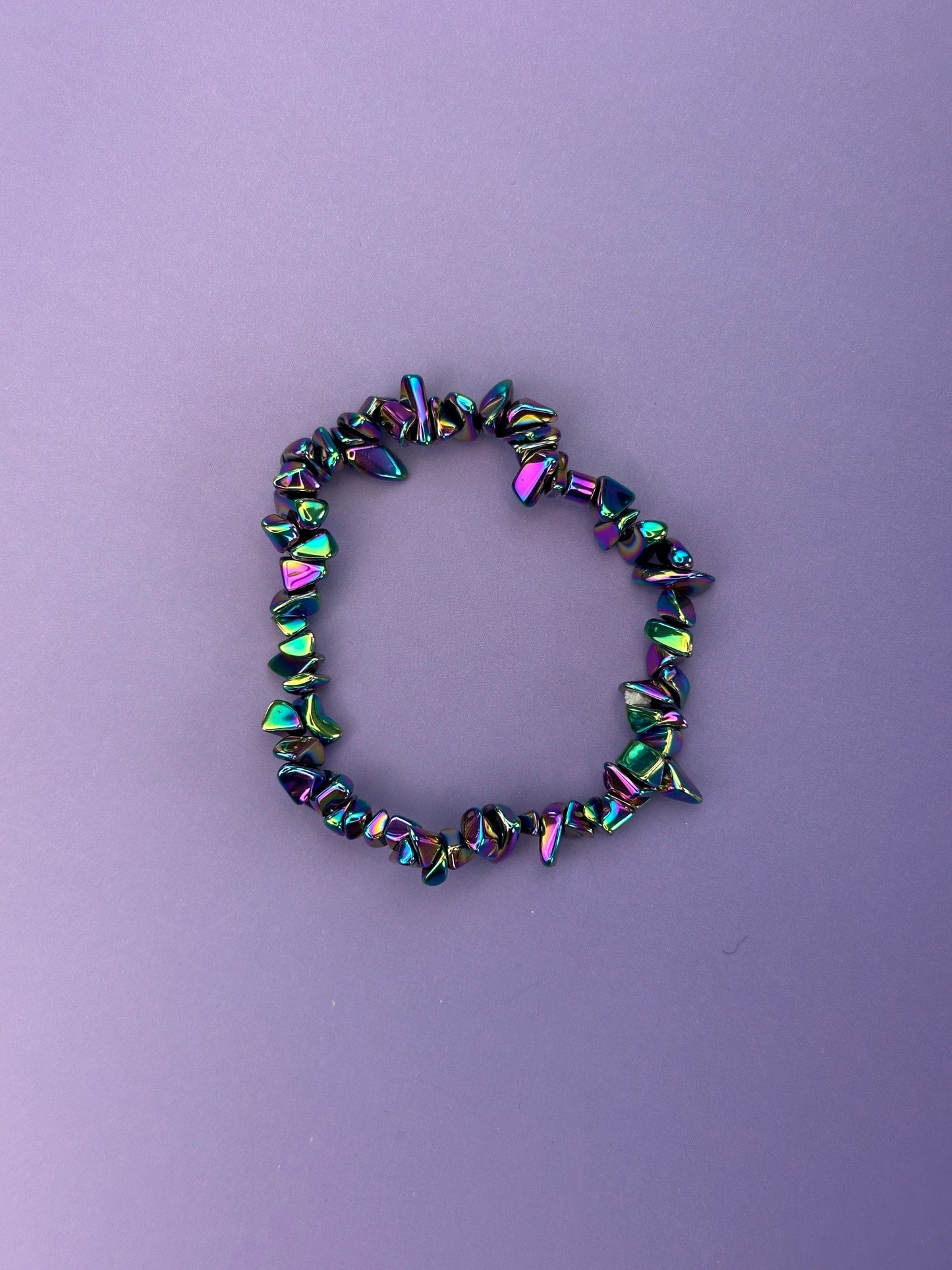 Rainbow hematite - Crystal chip bracelet