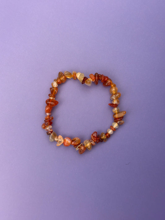 Carnelian - Crystal chip bracelet