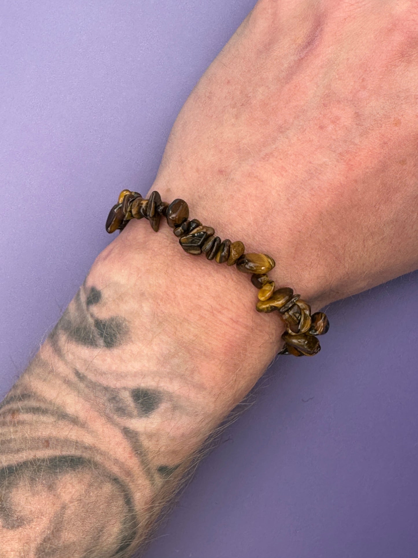 Tigers eye - Crystal chip bracelet