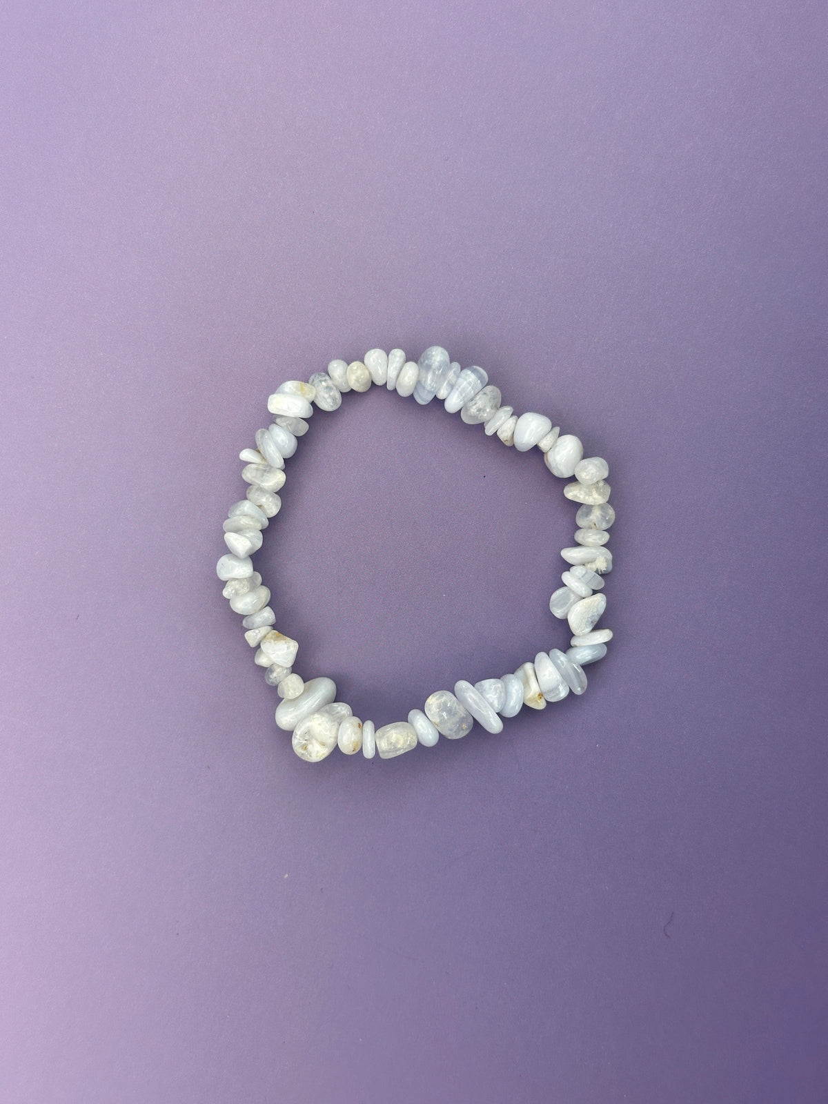 Blue lace agate - Crystal chip bracelet