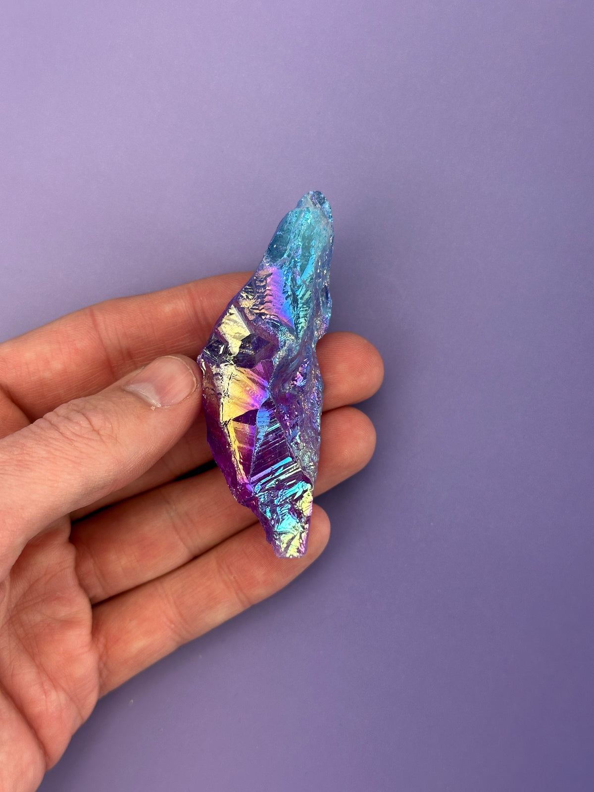 Blue-pink aura quartz - Rough chunk
