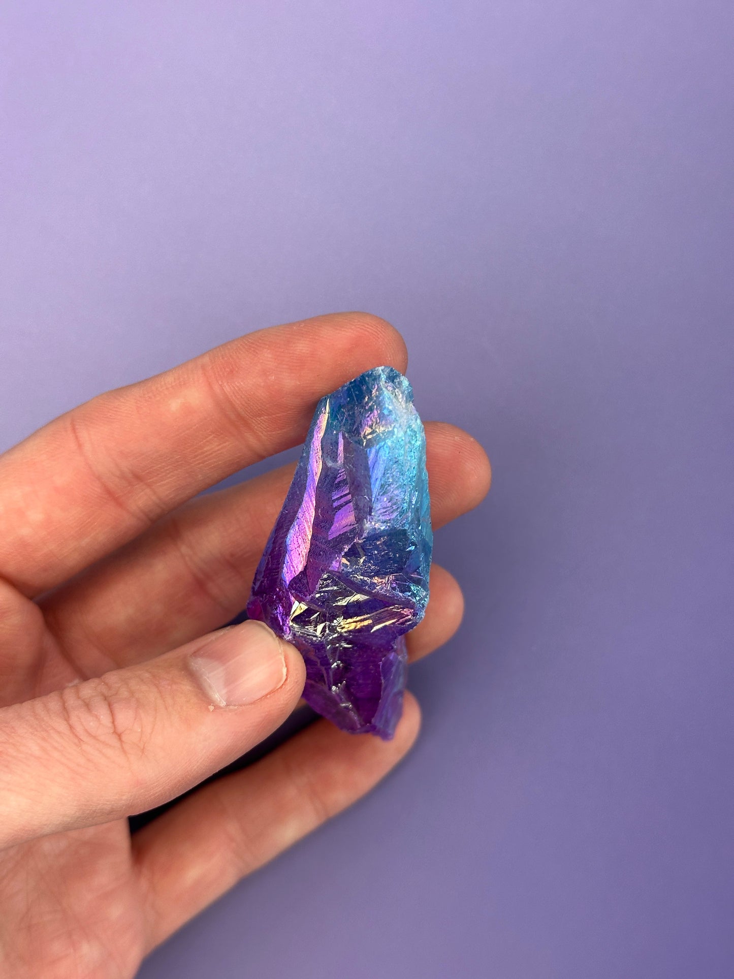 Blue-pink aura quartz - Rough chunk