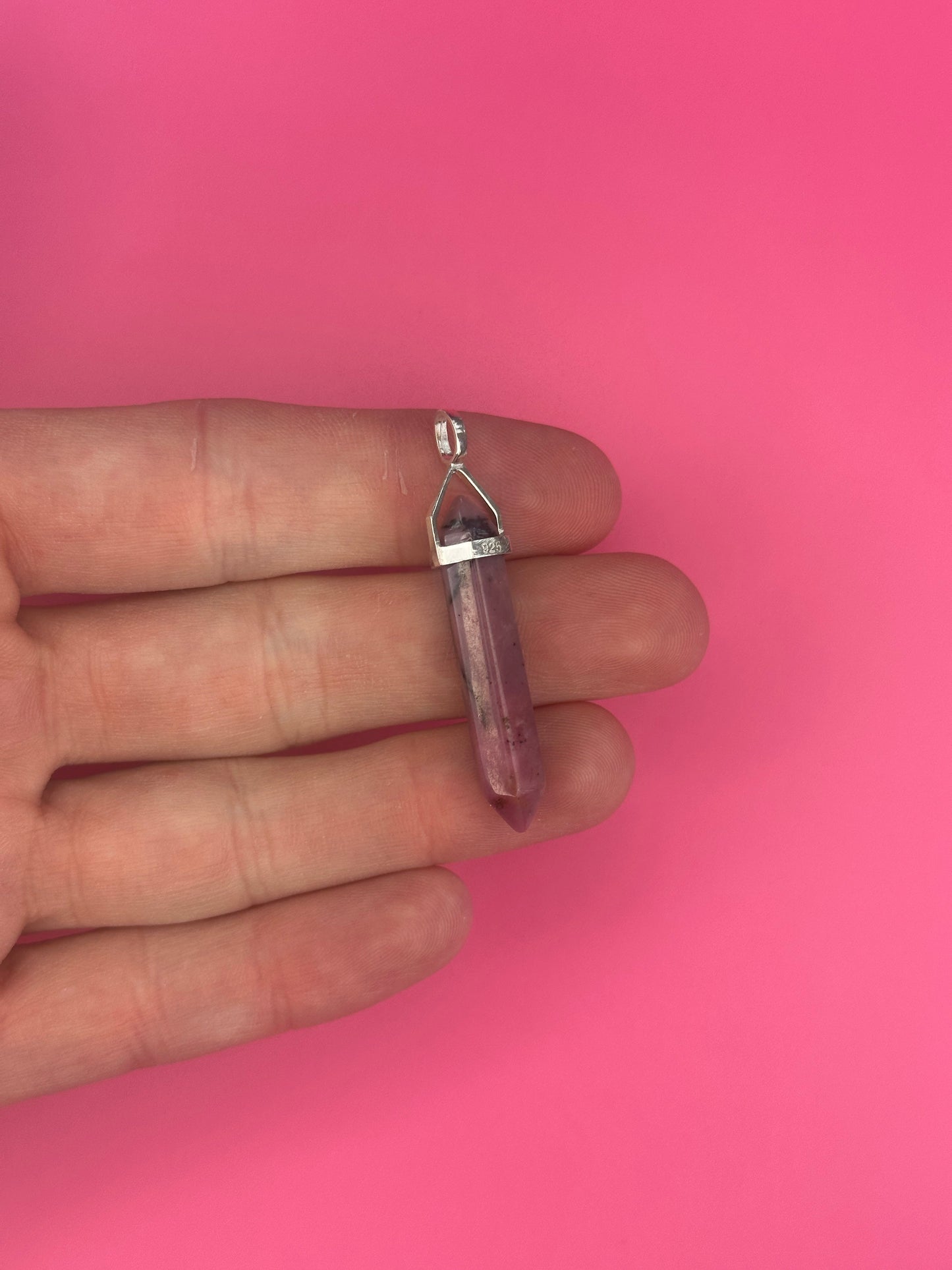 Relationships pendant - Rhodonite (sterling silver)