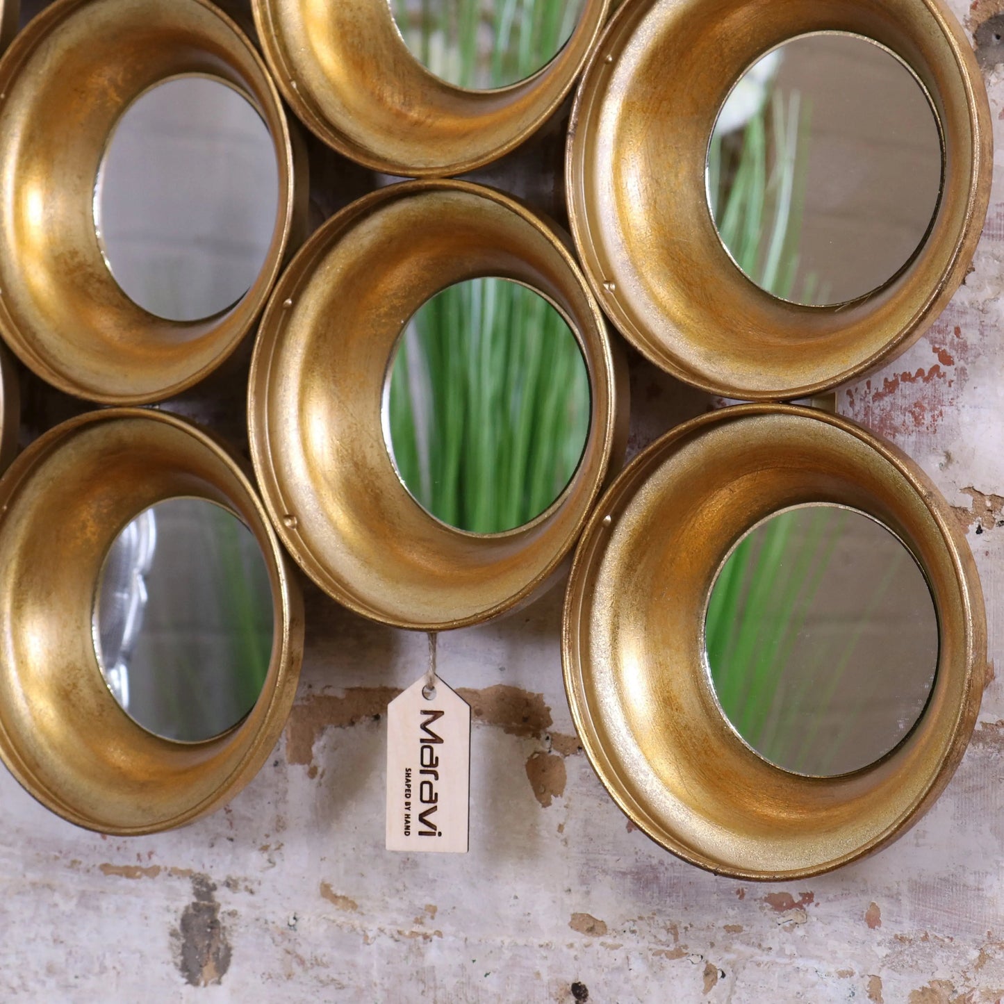 Jeen Gold Circles Mirror Wall Decor