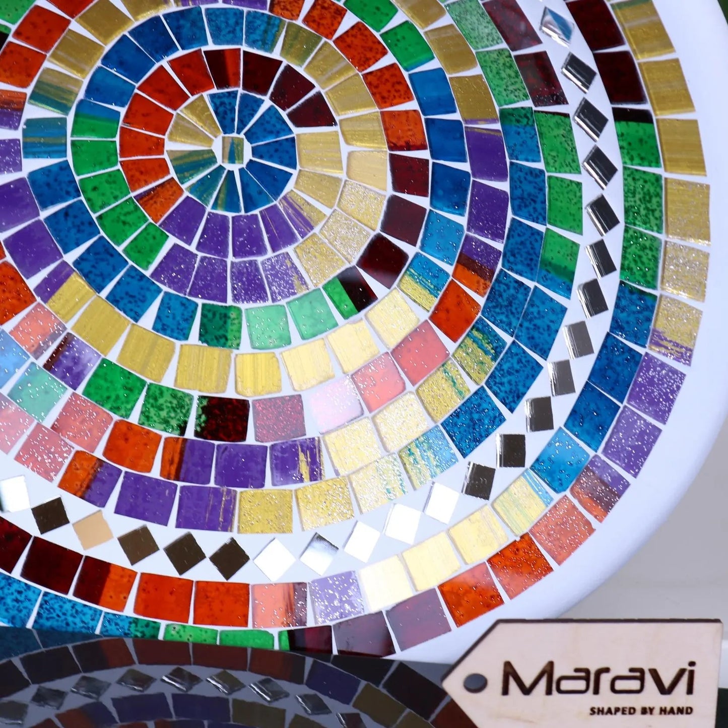 Badaka Mosaic Bowl 28cm Rainbow Multicolour and Mirrors