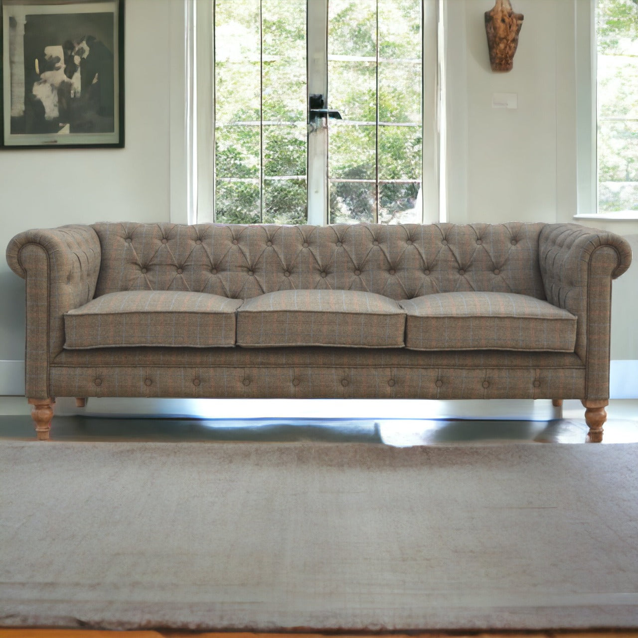 Multi Tweed 3 Seat Chesterfield