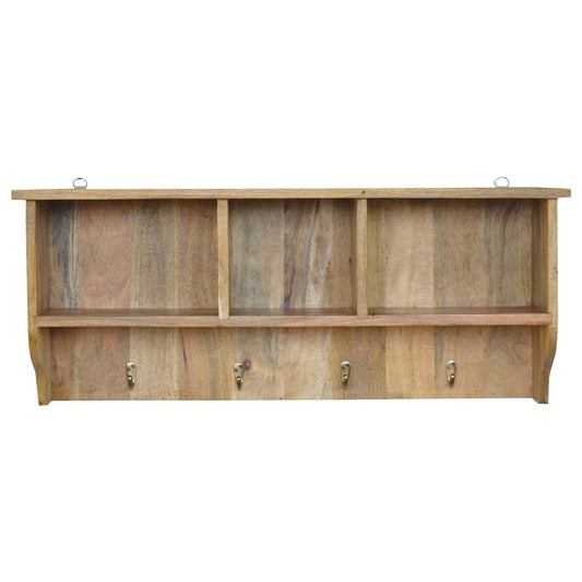 Floating Coat Rack with 3 Shelves Accent Piece