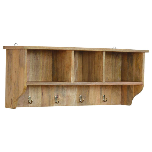Floating Coat Rack with 3 Shelves Accent Piece