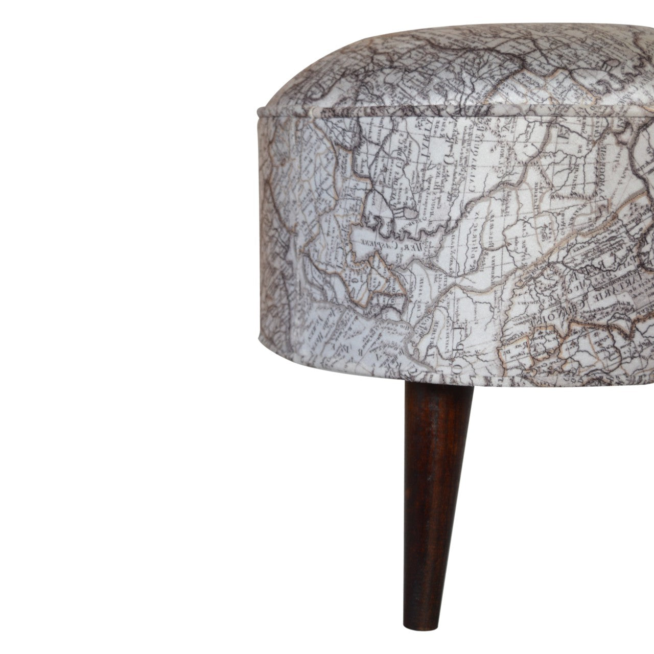 Map Printed Footstool