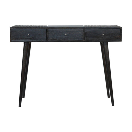 Ash Black 3-Drawer Console Table