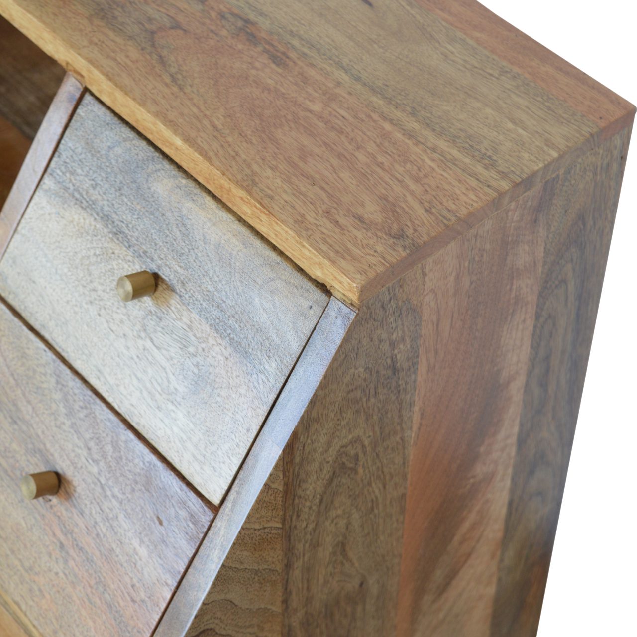 Multi Drawer Glass Bedside Table