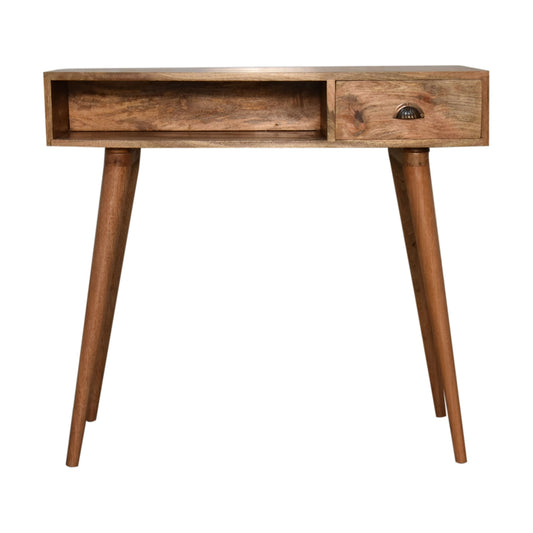 Open Slot Nordic Writing Desk | Oak-Ish Solid Mango Wood