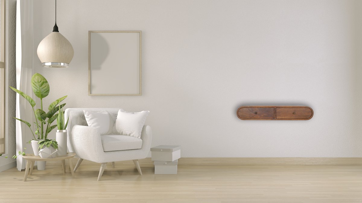 Floating Chestnut London Console Chest of Drawers | Wall-Mounted