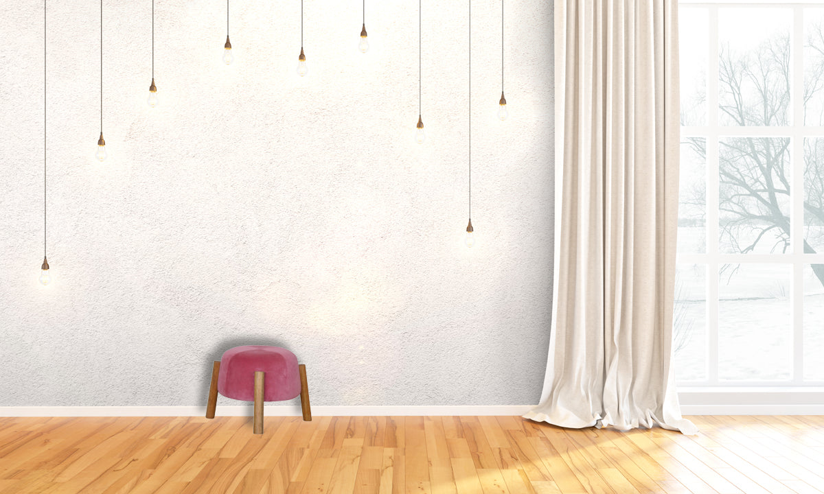 Pink Velvet Cone Footstool
