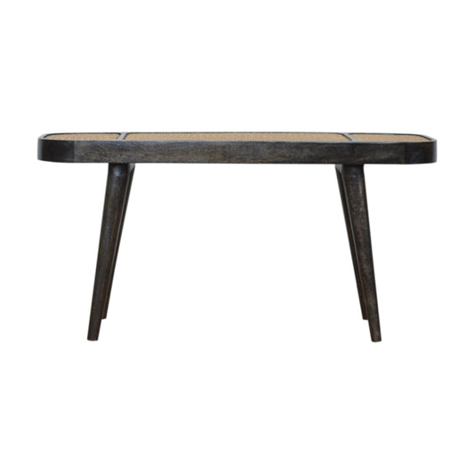 Larissa Carbon Black Bench | Rattan