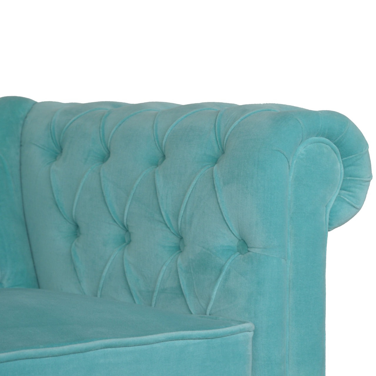 Aqua Velvet Chesterfield Sofa 2 Seater Elegant Comfort