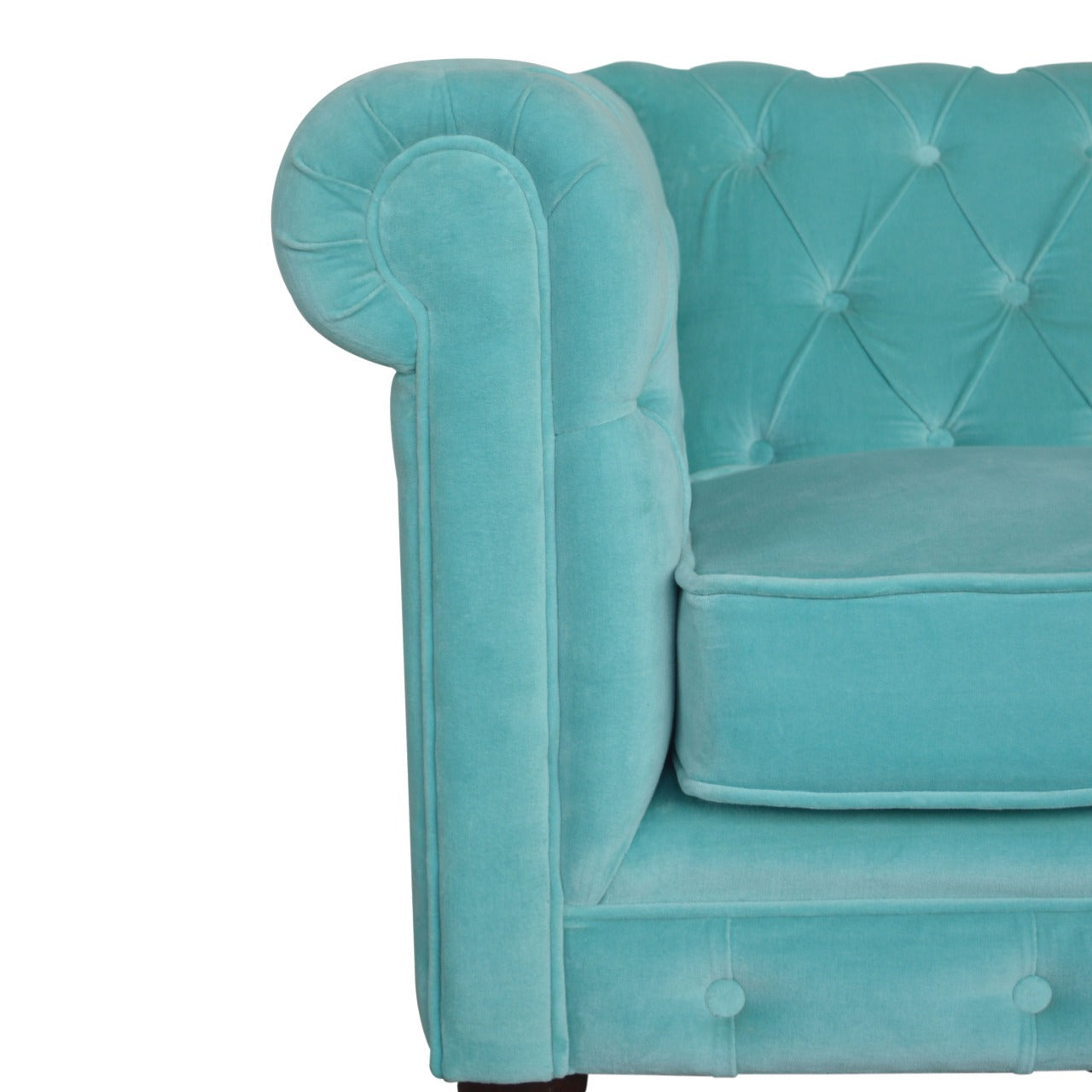 Aqua Velvet Chesterfield Sofa 2 Seater Elegant Comfort