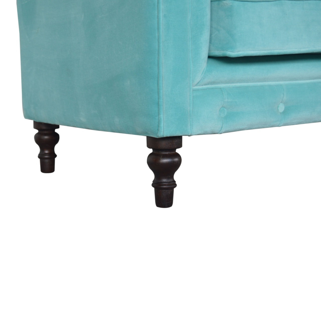 Aqua Velvet Chesterfield Sofa 2 Seater Elegant Comfort
