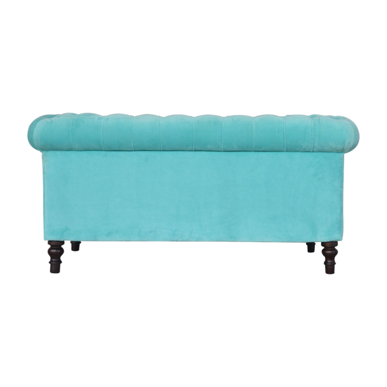 Aqua Velvet Chesterfield Sofa 2 Seater Elegant Comfort