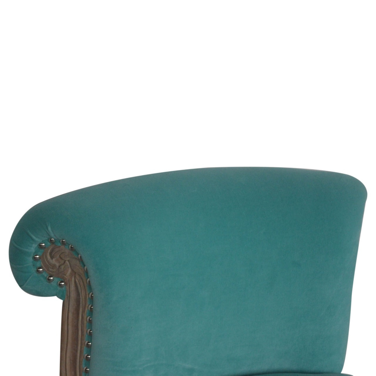 Aqua Velvet Studded Accent Chair