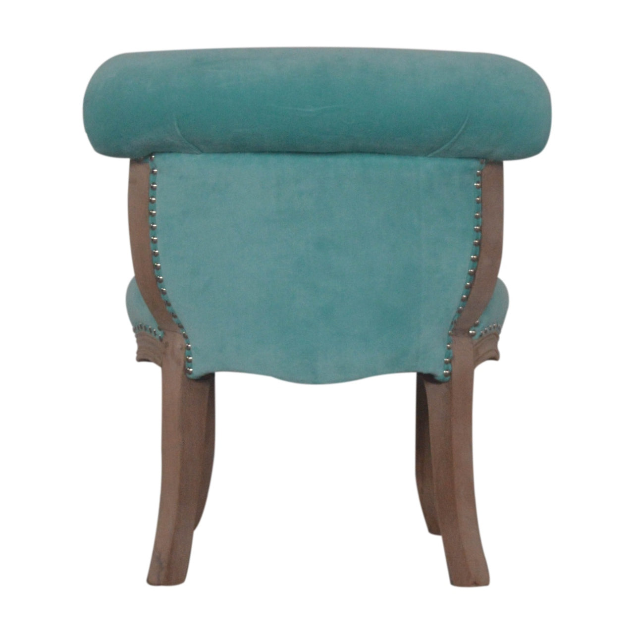Aqua Velvet Studded Accent Chair
