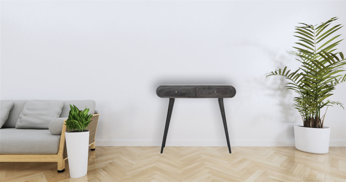 Ash Black Curve Console Table