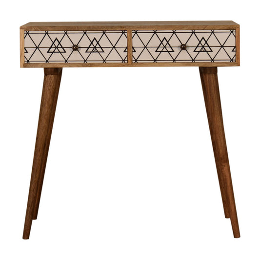 Triangular Console Table | Oak-Ish Solid Mango Wood