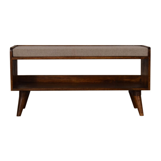 Brown Tweed Seat Pad Bench | Chestnut
